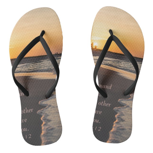 Chanclas Playa Pareja Caminando Al Sunrise John 15 12 (Plantilla)