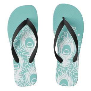 Chanclas Plumas de pavo real blandas