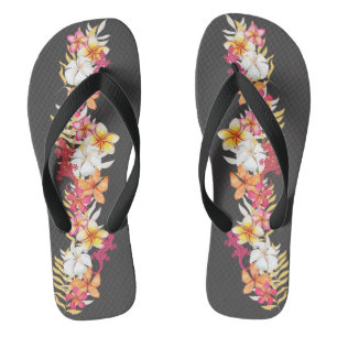 Chanclas Plumeria hawaiana y Flip Flop gecko