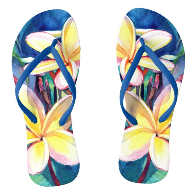 Chanclas Plumeria tropical hawaiana (Plantilla)