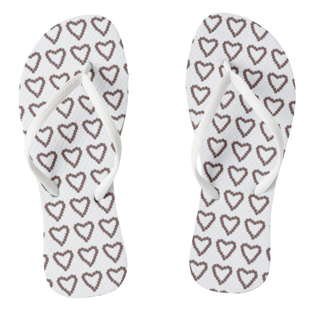 Chanclas Poinsettia Hearts Flipflops Flower Pattern (Plantilla)