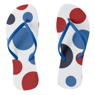Chanclas Polka-Dot Estados Unidos Patriótico Flip Flops