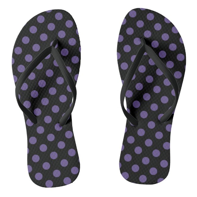 Chanclas Polka ultravioleta sobre negro (Plantilla)