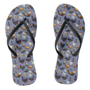 Chanclas Pollos traseros sobre fondo Purpurina