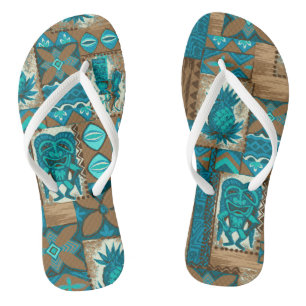 Chanclas Pomaika’i Tiki Hawaii Vintage Tapa