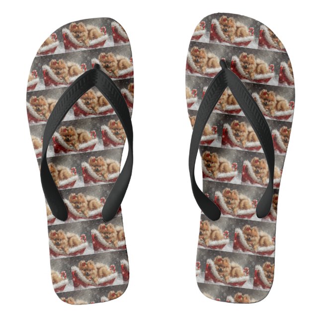 Chanclas Pomerania Fiesta Navideña Canina (Plantilla)