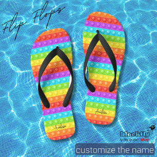 Chanclas Pop-it con su nombre colorido