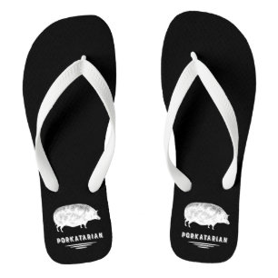 Chanclas Porkatarian - cerdo divertido del vintage del