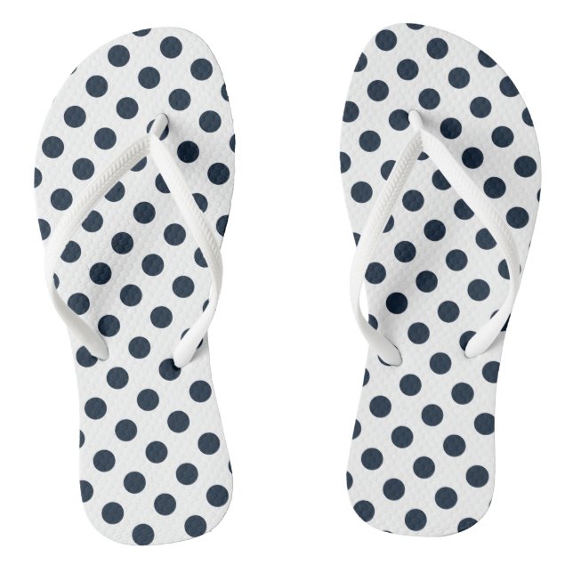 Chanclas Pos de polka azul marino oscuro (Plantilla)