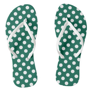 Chanclas Pos de polka blanco sobre verde sabio