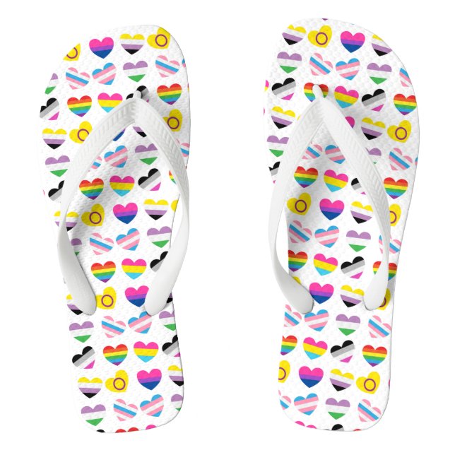 Chanclas Pride Corazones Flip Flops (Plantilla)