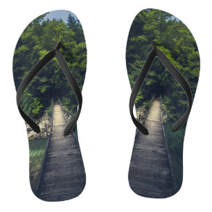 Chanclas Puente colgante simple río Idrijca, Eslovenia