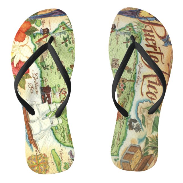 Chanclas Puerto Rico Map Flip Flops (Plantilla)
