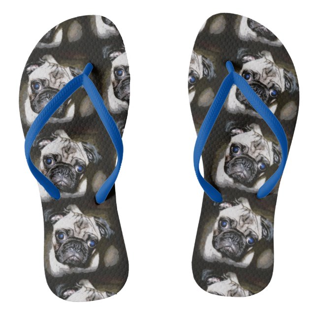 Chanclas pug caras negras (Plantilla)