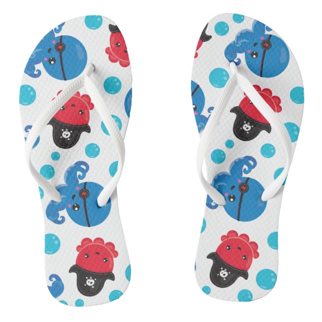 Chanclas Pulpo pirata, patrón de pulpo, animales marinos (Plantilla)
