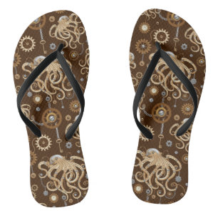 Chanclas Pulpo Steampunk Retro Fantasía Mecánica