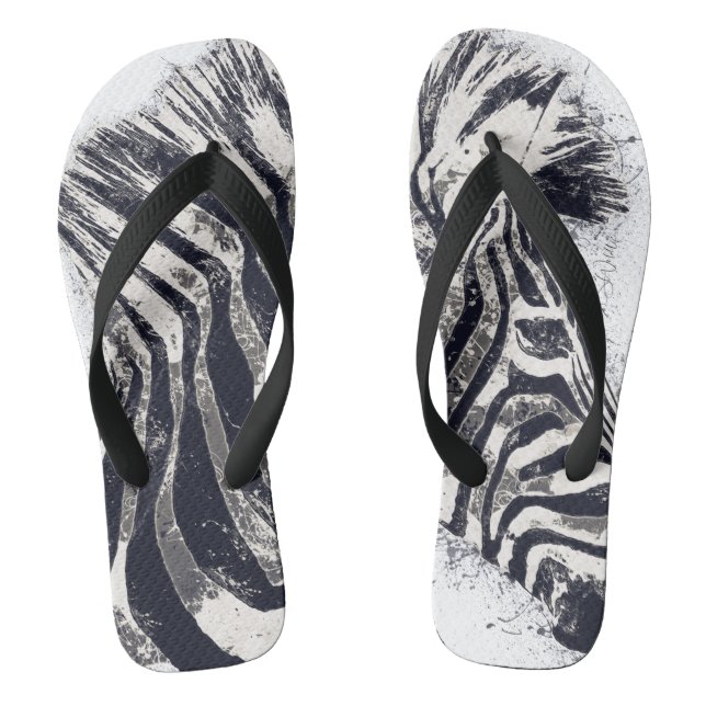 Chanclas PUNKED - Flip Flops de cebra (Plantilla)