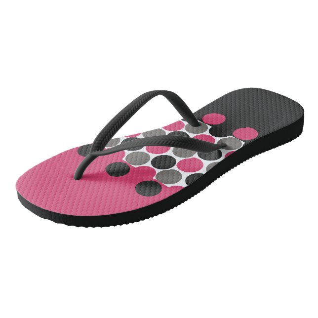 Chanclas Punto de Polika rosa y gris (Angular)