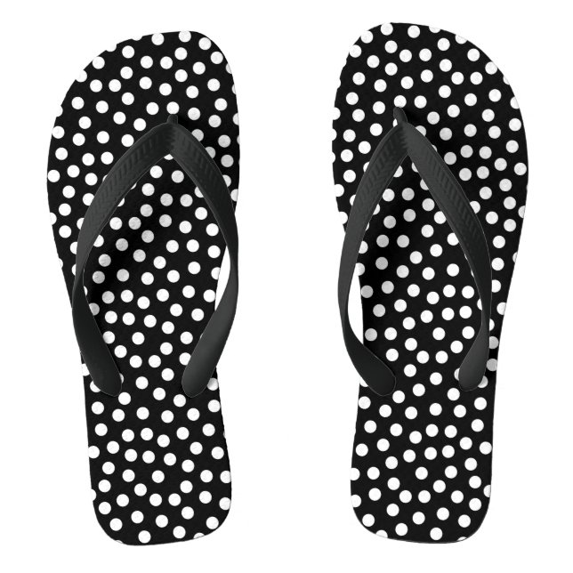 Chanclas Punto de polka blanco y negro (Plantilla)