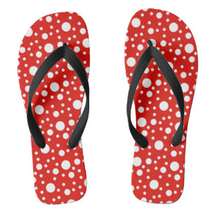 Chanclas Punto de puntos del Polka Blanco Rojo