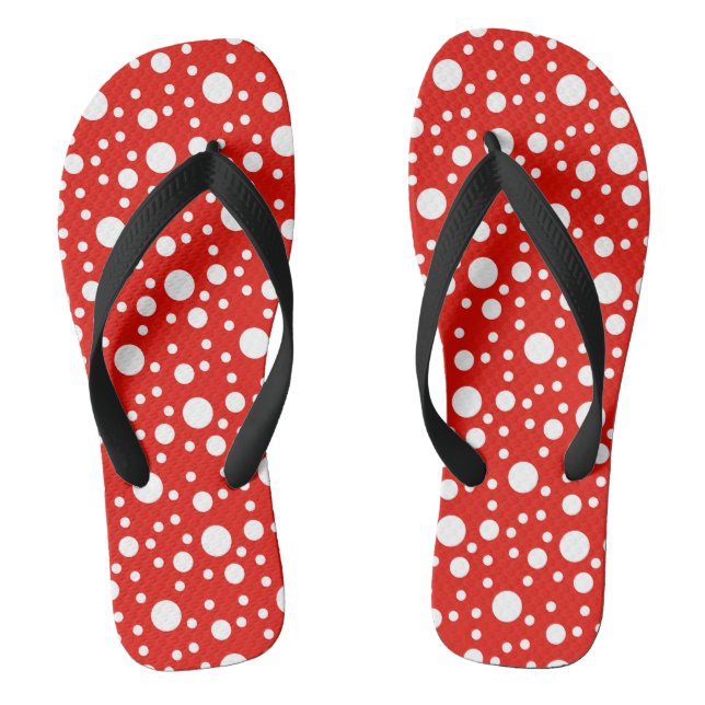 Chanclas Punto de puntos del Polka Blanco Rojo (Plantilla)