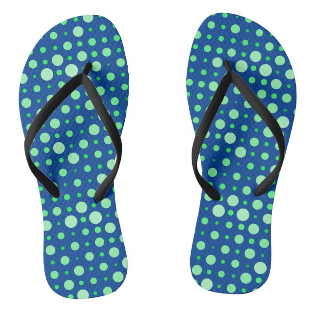 Chanclas Punto Polka 02.Verde. BG azul (Plantilla)