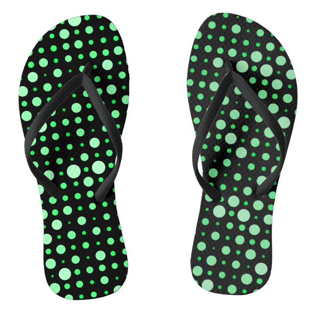 Chanclas Punto Polka 02.Verde. Black BG (Plantilla)