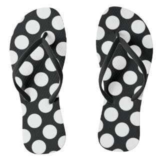 Chanclas Punto Polka (blanco y negro) Cualquier Personaliza