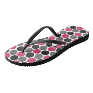 Chanclas Punto rosa y gris Polika    