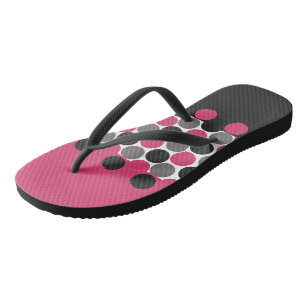 Chanclas Punto rosa y gris Polika