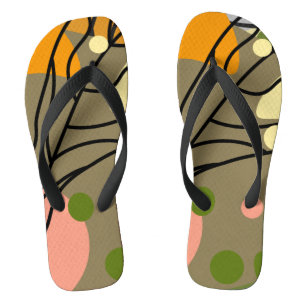 Chanclas Puntos abstractos interesantes con hojas