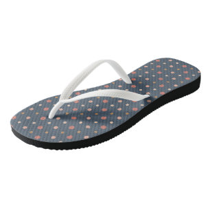 Chanclas Puntos azules, rubor y dorados