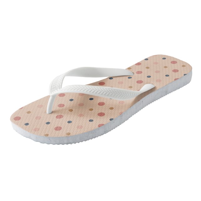 Chanclas Puntos azules, rubor y dorados (Angular)