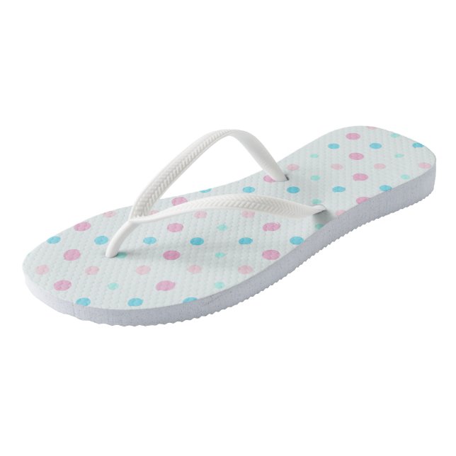 Chanclas Puntos azules y melocotón  (Angular)