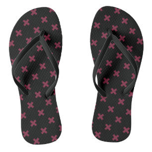 Chanclas Puntos de cruz de morera sobre negro