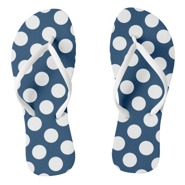 Chanclas Puntos de Polka Azul de la Marina, Patrón de Punto (Plantilla)