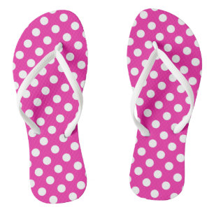Chanclas Puntos de polka blanco en fuchsia