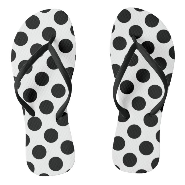 Chanclas Puntos de polka, patrón de puntos de polka, negro  (Plantilla)