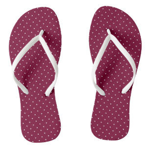 Chanclas puntos magenta y blancos
