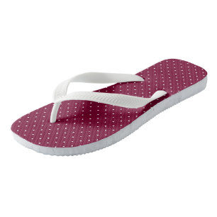 Chanclas puntos magenta y blancos