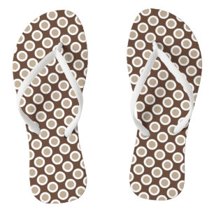 Chanclas Puntos retro circulados, tonos de beige taupe