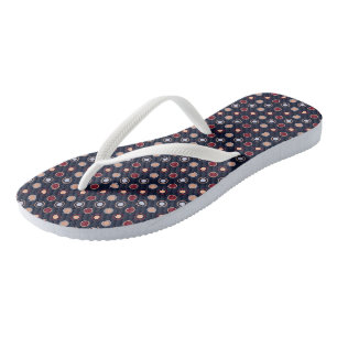 Chanclas Puntos rojos, azules y beige