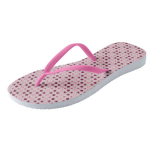 Chanclas Puntos Rosa y Borgoña