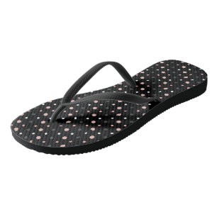 Chanclas Puntos rosados, grises y negros