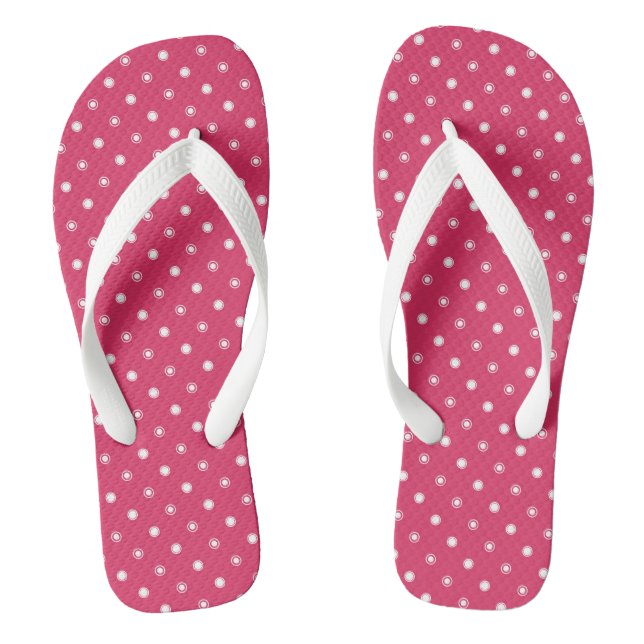 Chanclas puntos rosas y blancos (Plantilla)