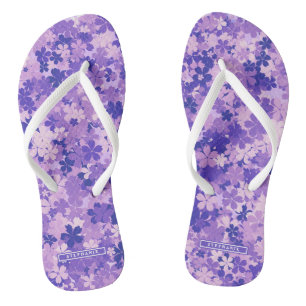 Chanclas Purple Floral Elegante Patrón de Flor Violeta
