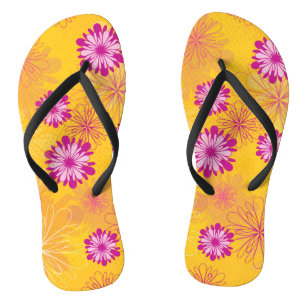 Chanclas Purple Peonies Yellow Floral Garden Spring Flowers