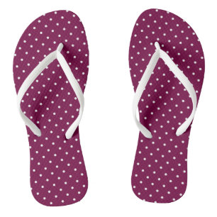 Chanclas Púrpura clarete y puntos blancos