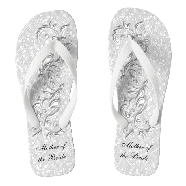 Chanclas Purpurina Blanco | BODA (Plantilla)
