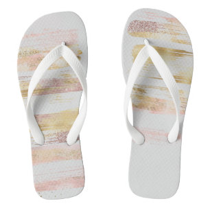 Chanclas Purpurina de color blanco rosado Relieve metalizad